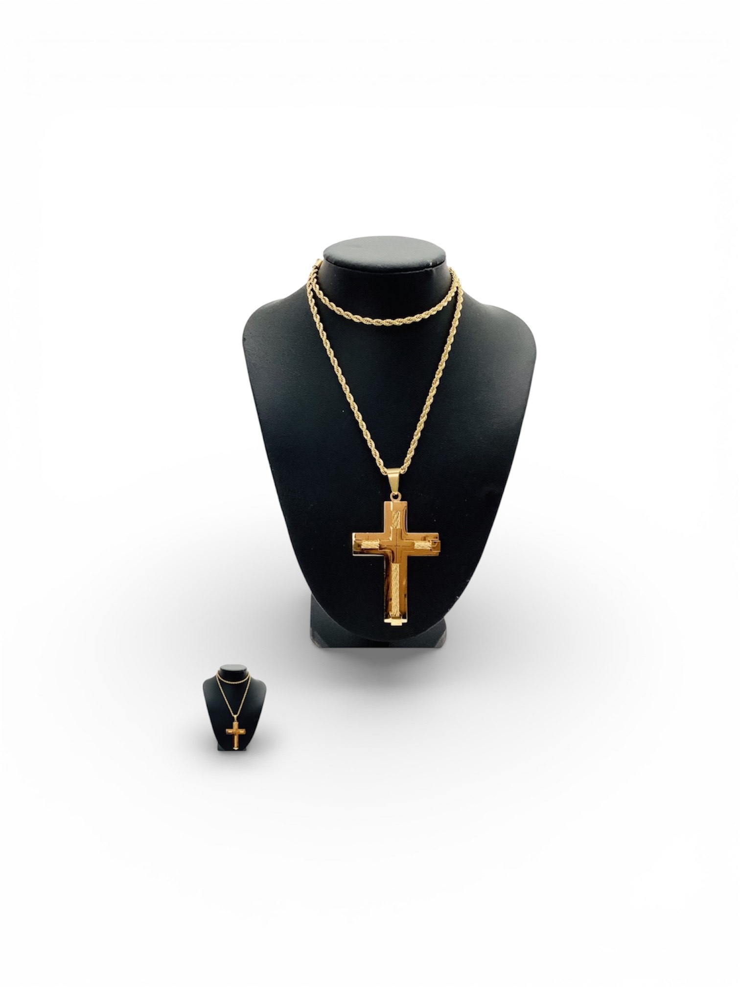 Cross necklace for men, gold Stainless Steel Pendant - Image 2