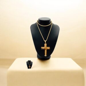 Cross necklace for men, gold Stainless Steel  Pendant