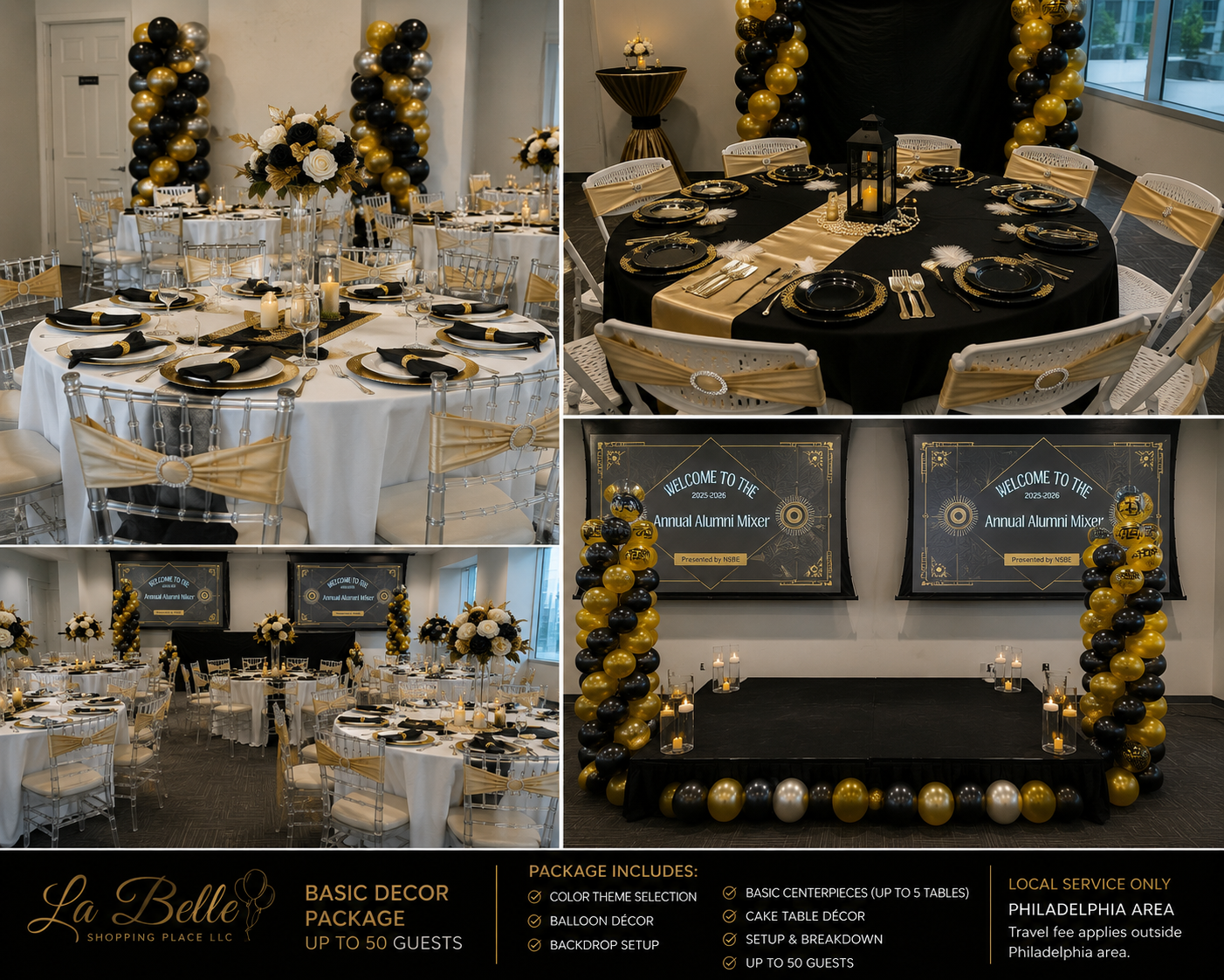 Basic Decor Package -up to 50 people