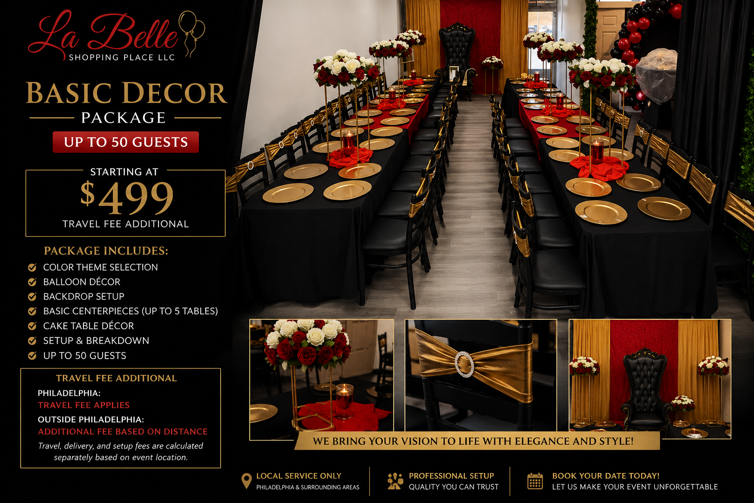 Basic Decor Package -up to 50 people - Image 3
